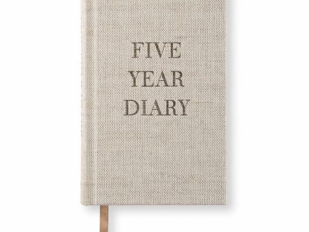 5 year diary A5 Pocket Rough Linen 5 vuoden päiväkirja Paperstyle Sale