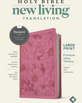 NLT Large Print Premium Value Thinline Bible, Filament Enabled (Leatherlike, Garden Pink) Online Hot Sale