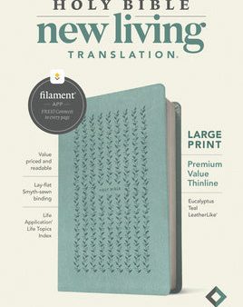 NLT Large Print Premium Value Thinline Bible, Filament Enabled (Leatherlike, Eucalyptus Teal) Online