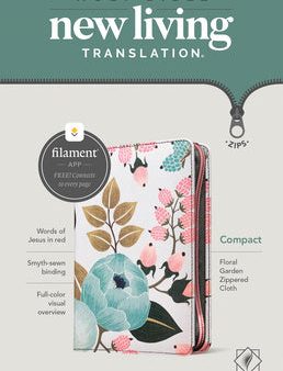 NLT Compact Zipper Bible, Filament Enabled (Cloth, Floral Garden, Red Letter) Sale